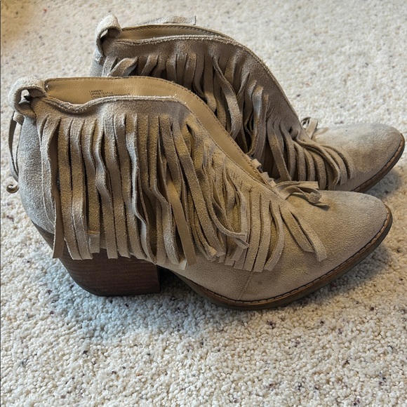 Coconuts by Matisse Fringe Ankle Boots - Cream - Picture 1 of 2